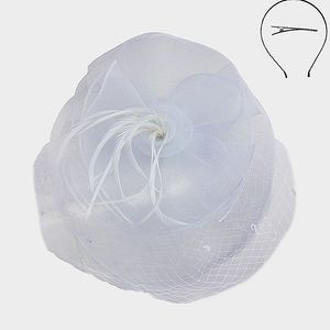 Back in Stock! "Beloved Collection" White Lace and Fascinator with Feathers.